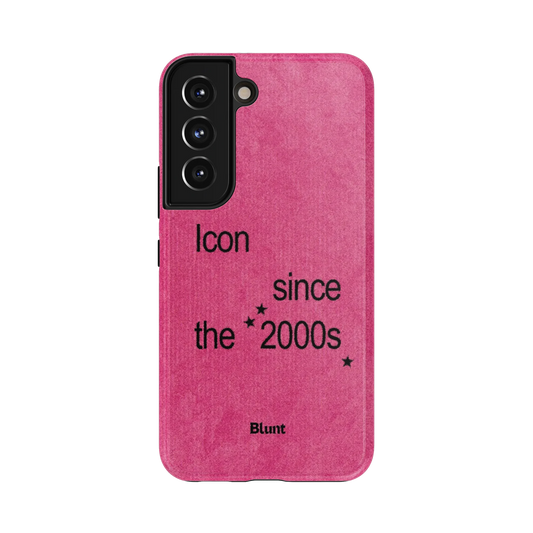 2000s Icon Samsung Case: the phrase 'Icon since the 2000s' in black text