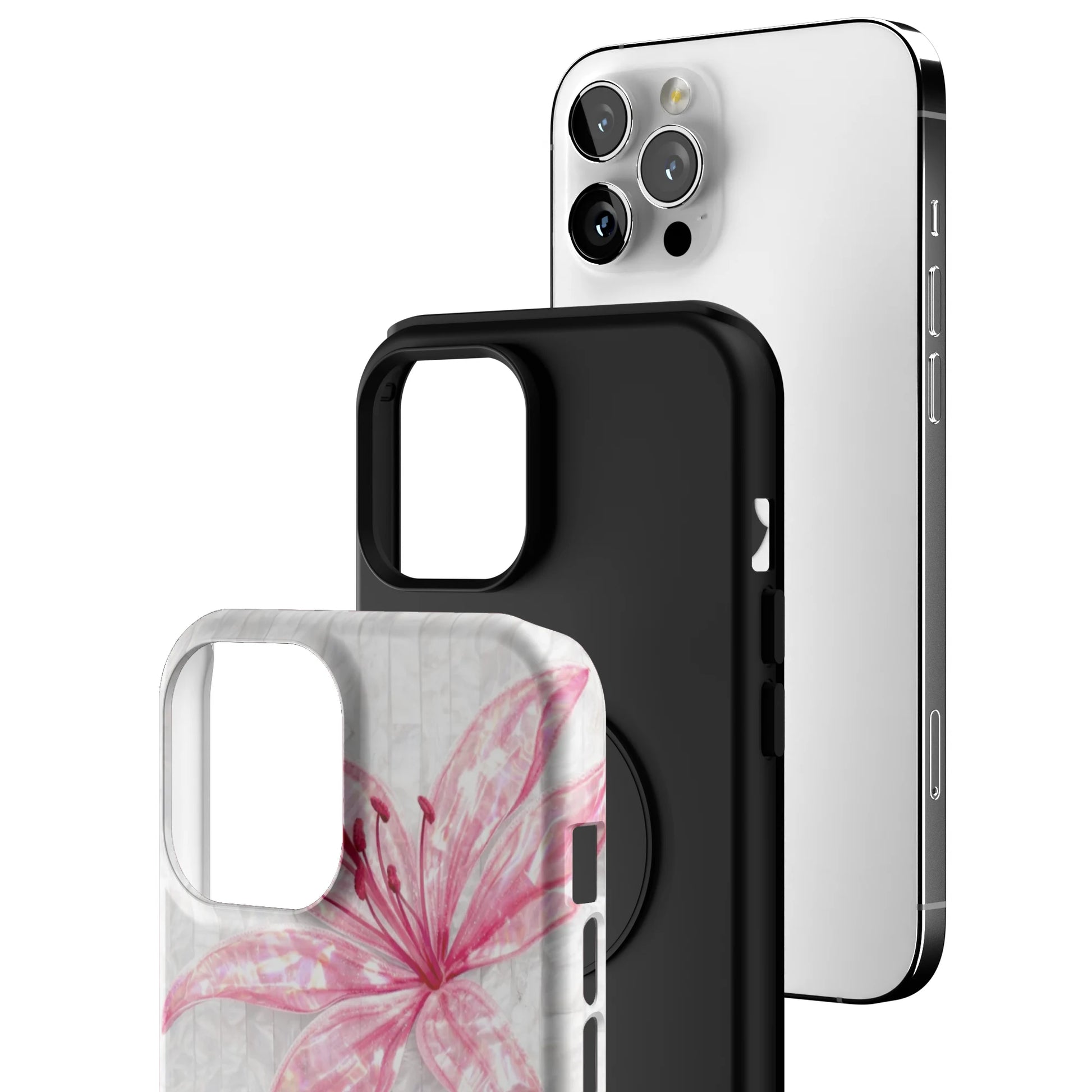 Pink-Floral-Luster-iphone-case-iPhone 12 Pro Max-3