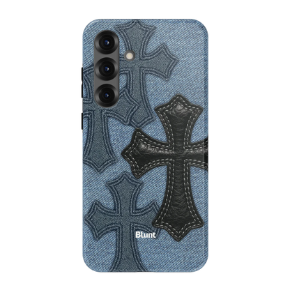 Denim Black Cross Samsung Case