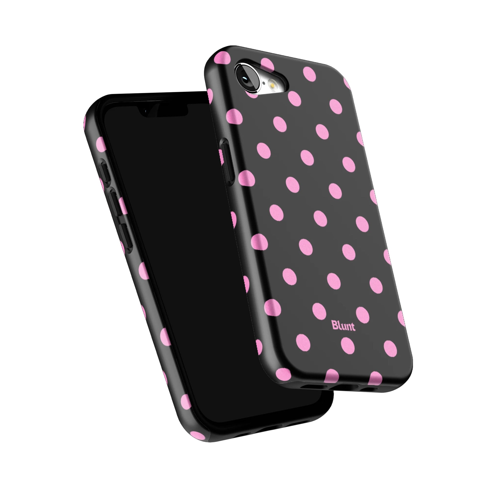 Pink-and-Black-Polka-iphone-case-iPhone 17 E-5