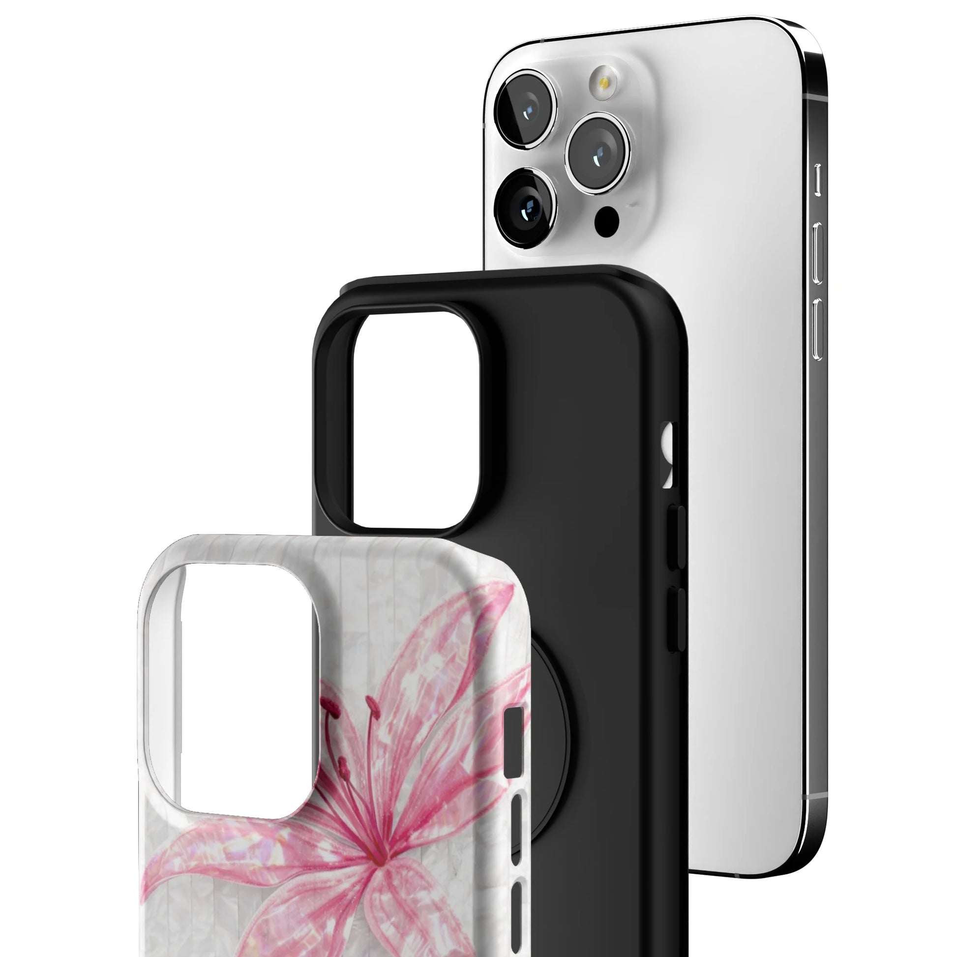 Pink-Floral-Luster-iphone-case-iPhone 14 Pro Max-3