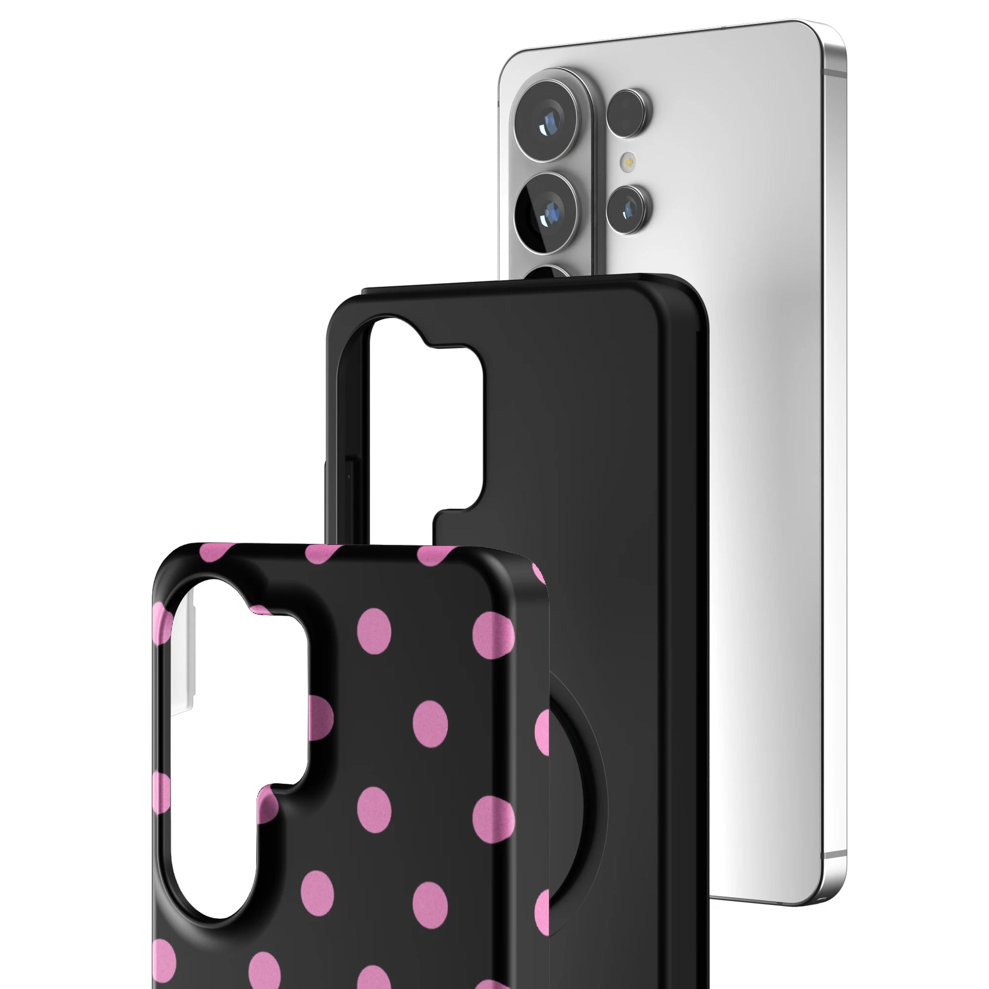 Pink-and-Black-Polka-samsung-case-Galaxy S26 Ultra-3