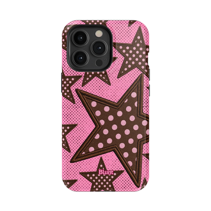 Pink Polka Star iPhone Case