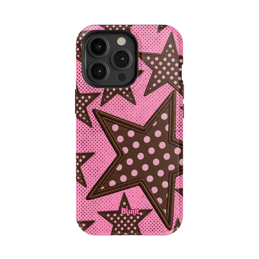 Pink Polka Star iPhone Case