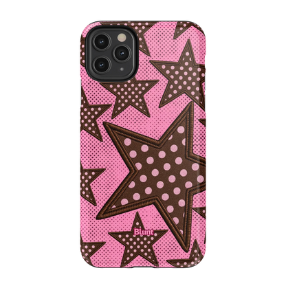 Pink Polka Star iPhone Case