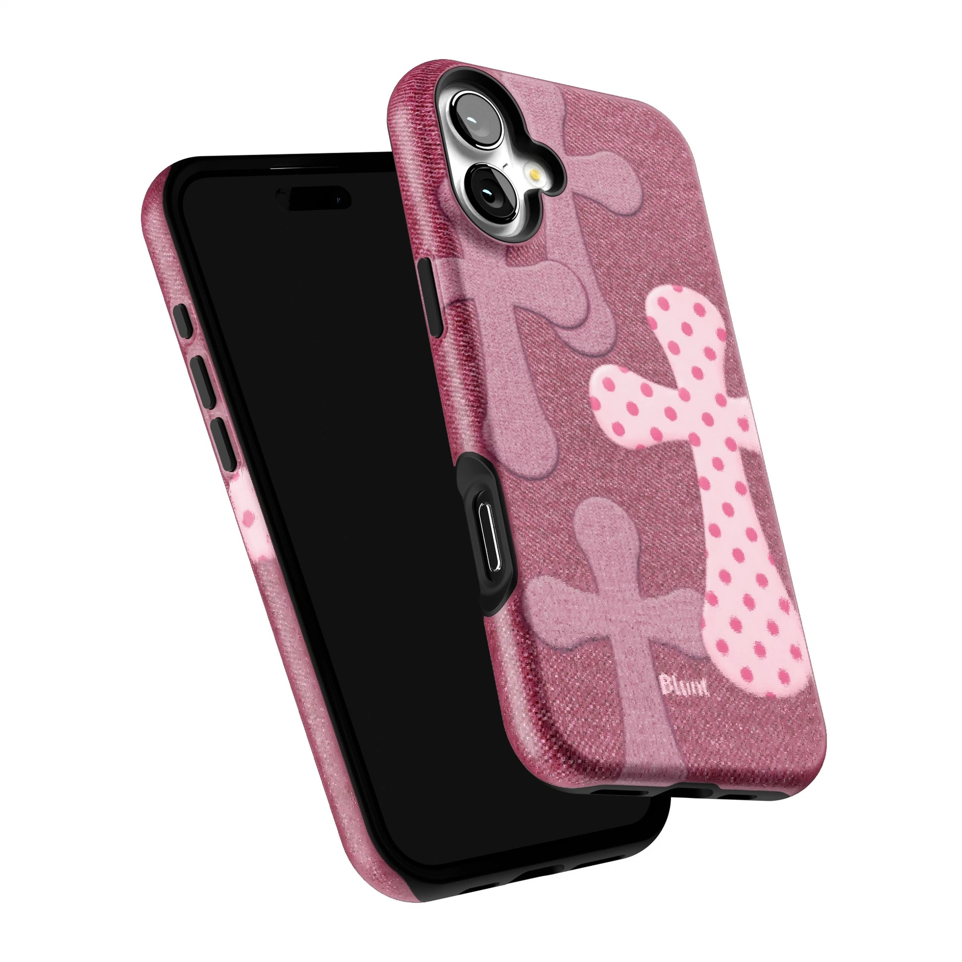 Pink-Polka-Patch-iphone-case-iPhone 16 Plus-5
