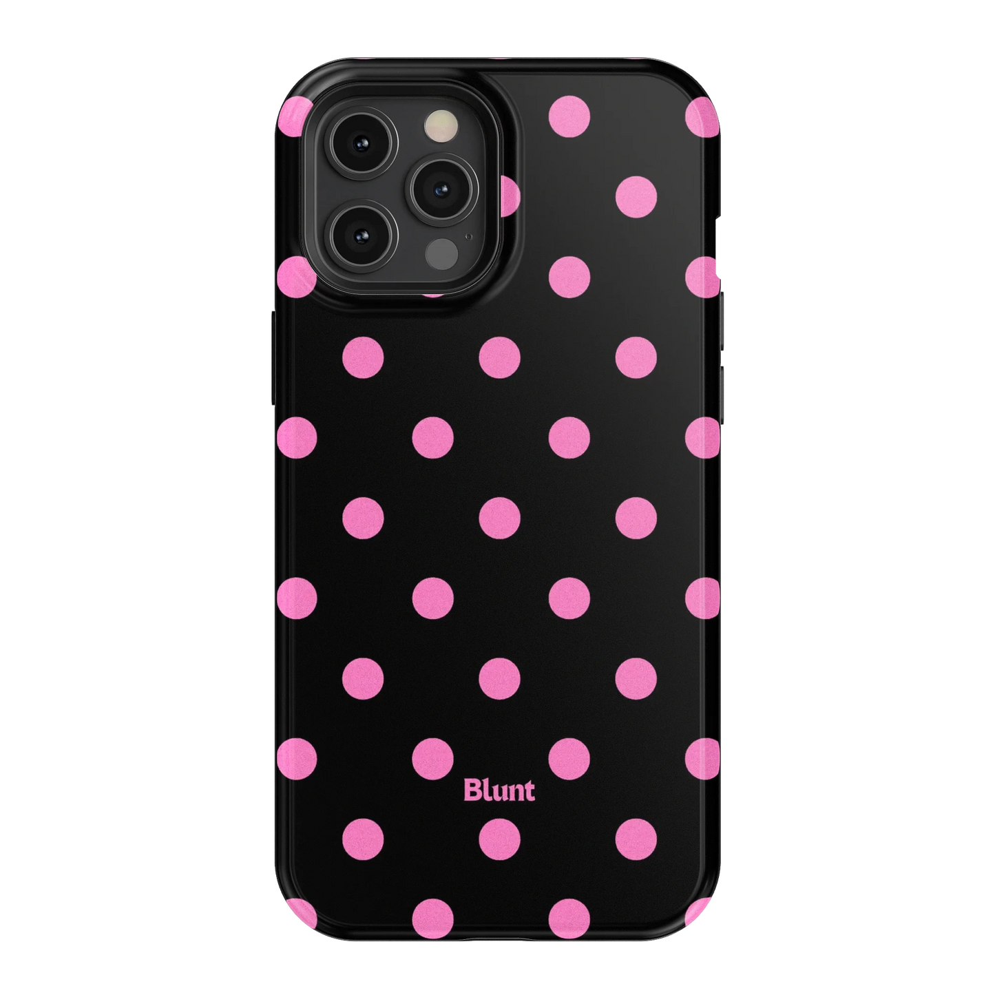 Pink and Black Polka iPhone Case