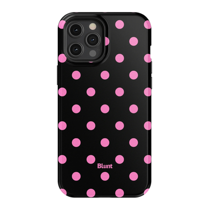 Pink and Black Polka iPhone Case