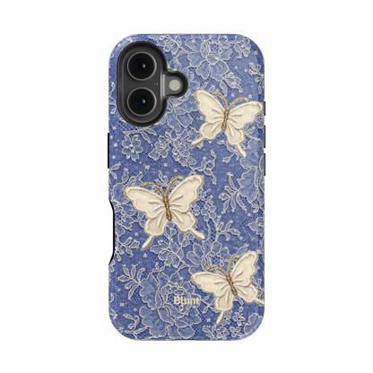Blue Lace Butterfly iPhone Case