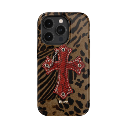 Leopard Red Cross iPhone Case