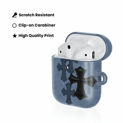 Denim Black Cross AirPod Case - Blunt Cases