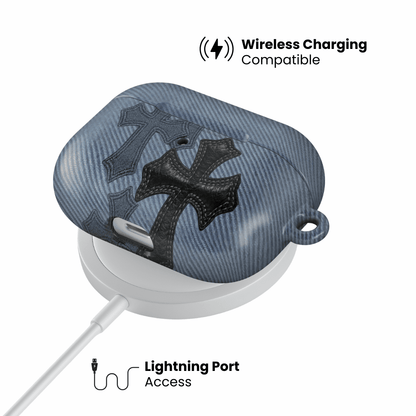 Denim Black Cross AirPod Case - Blunt Cases