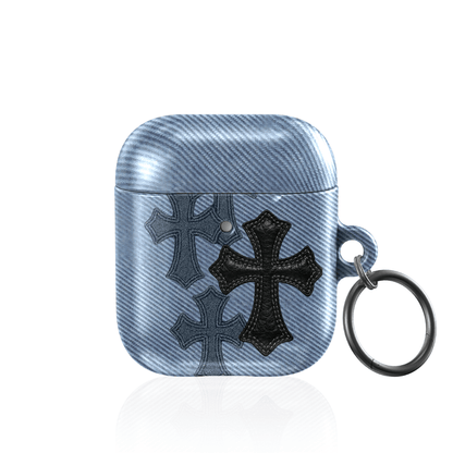Denim Black Cross AirPod Case - Blunt Cases