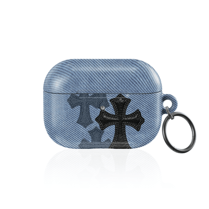 Denim Black Cross AirPod Case - Blunt Cases
