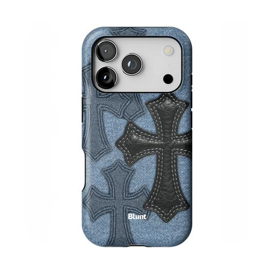 Denim Black Cross iPhone Case - Blunt Cases