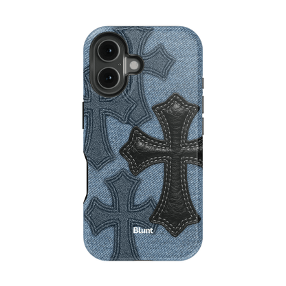 Denim Black Cross iPhone Case - Blunt Cases