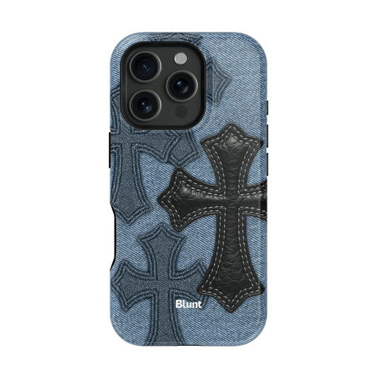 Denim Black Cross iPhone Case - Blunt Cases