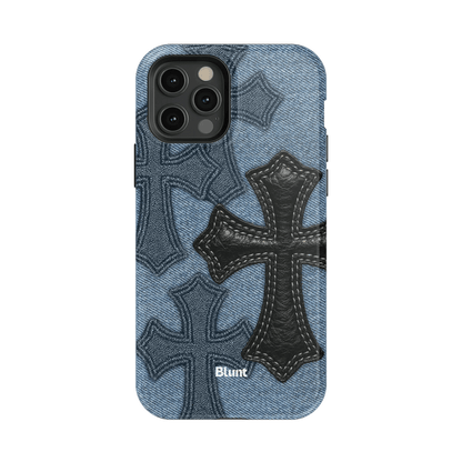 Denim Black Cross iPhone Case - Blunt Cases