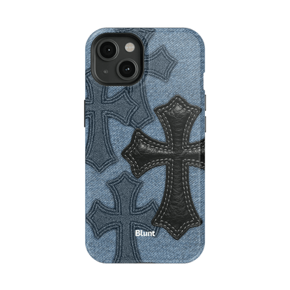 Denim Black Cross iPhone Case - Blunt Cases