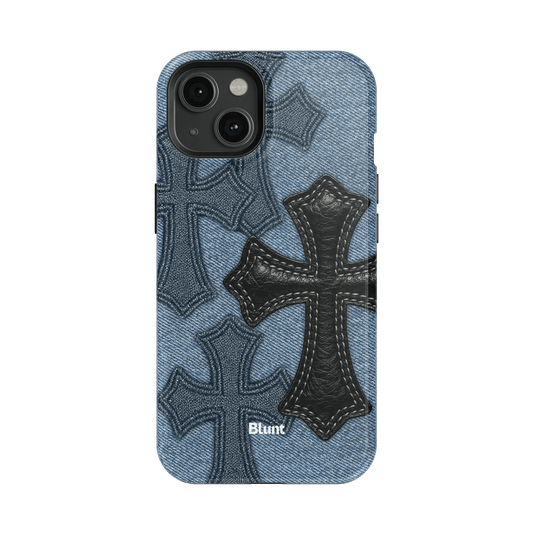 Denim Black Cross iPhone Case - Blunt Cases