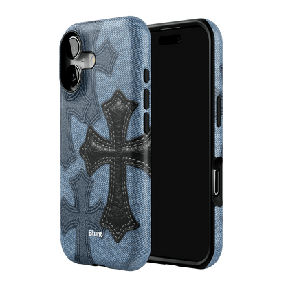 Denim Black Cross iPhone Case - Blunt Cases