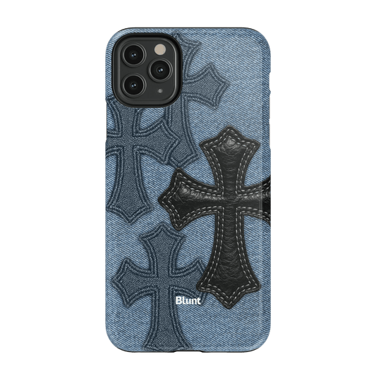 Denim Black Cross iPhone Case - Blunt Cases