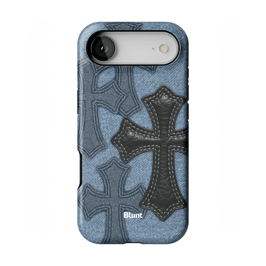 Denim Black Cross iPhone Case - Blunt Cases