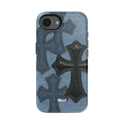 Denim Black Cross iPhone Case - Blunt Cases
