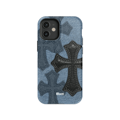 Denim Black Cross iPhone Case - Blunt Cases