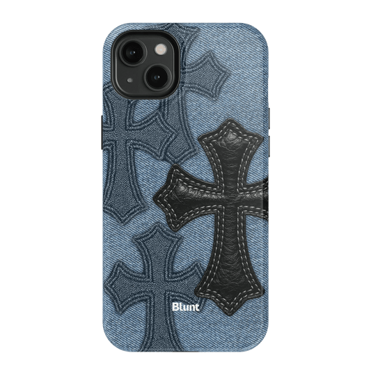 Denim Black Cross iPhone Case - Blunt Cases