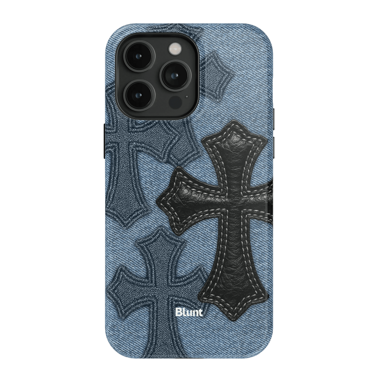 Denim Black Cross iPhone Case - Blunt Cases