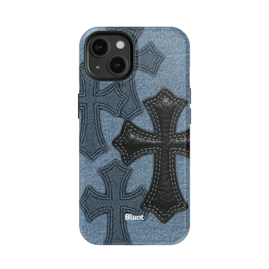 Denim Black Cross iPhone Case - Blunt Cases