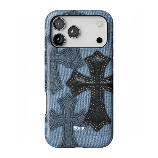 Denim Black Cross iPhone Case - Blunt Cases