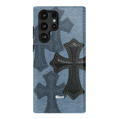 Denim Black Cross Samsung Case - Blunt Cases