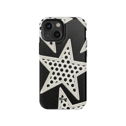 Noir Polka Star iPhone Case