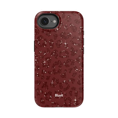 Burgundy Cheetah Print iPhone Case