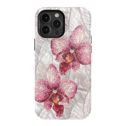 Pink Mosaic Orchids iPhone Case