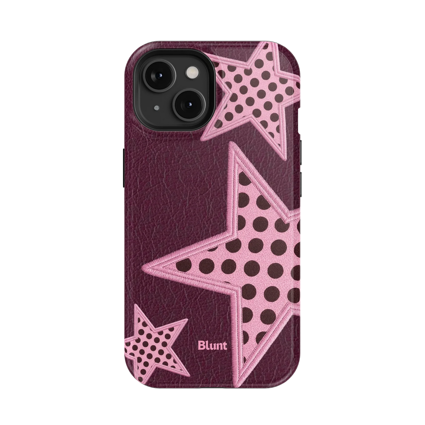 Plum Polka Star iPhone Case