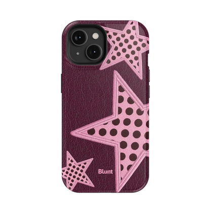 Plum Polka Star iPhone Case