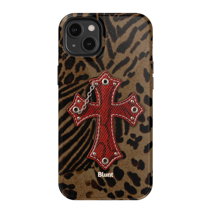 Leopard Red Cross iPhone Case