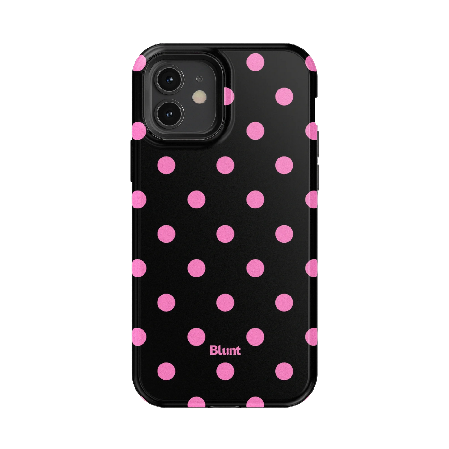 Pink and Black Polka iPhone Case