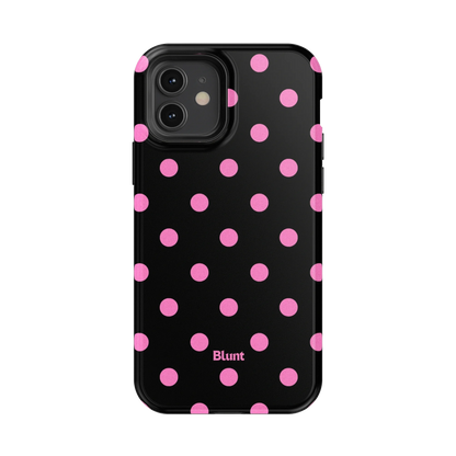 Pink and Black Polka iPhone Case