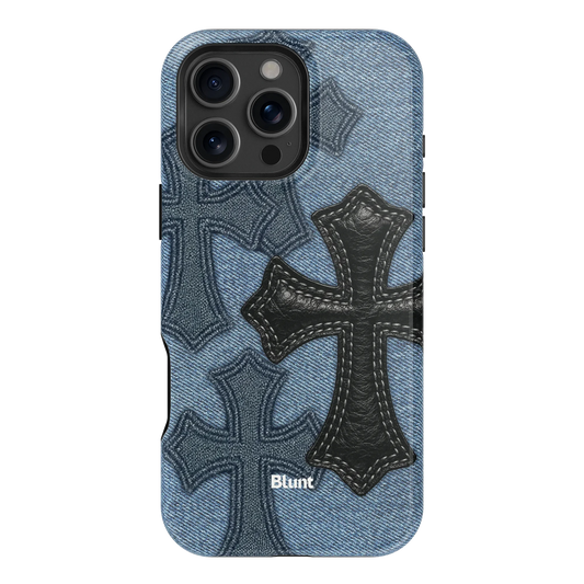 Denim Black Cross iPhone Case
