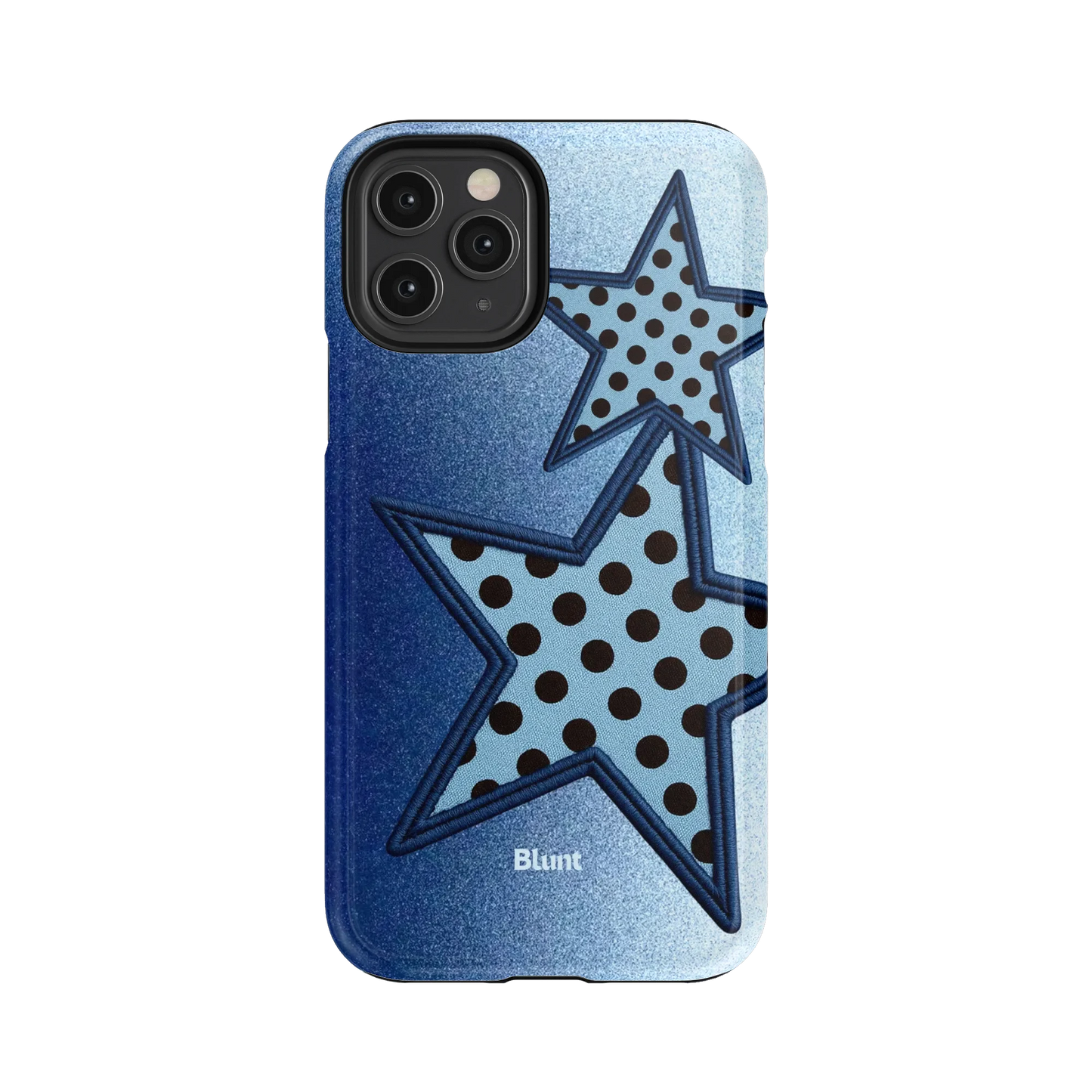 Blue Polka Star iPhone Case