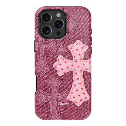 Pink Dottie Cross iPhone Case