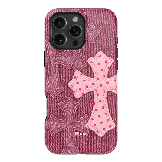 Pink Dottie Cross iPhone Case