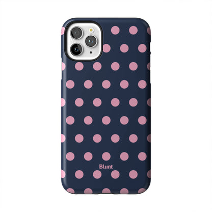 Navy Polka iPhone Case