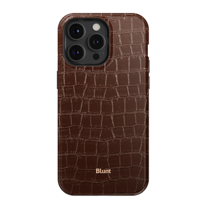 Chestnut Croc iPhone Case