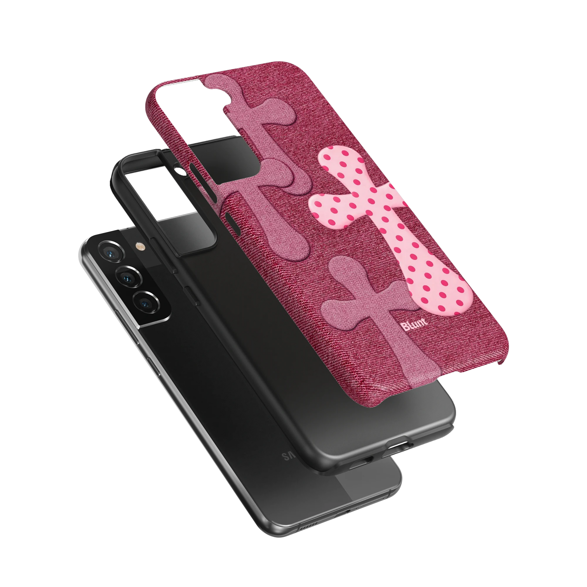Pink-Polka-Patch-samsung-case-S22 Plus-3