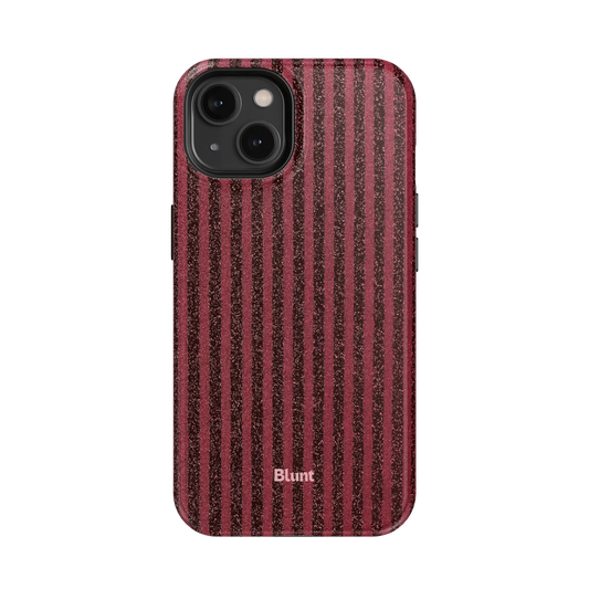 Red Sparkle Stripe iPhone Case